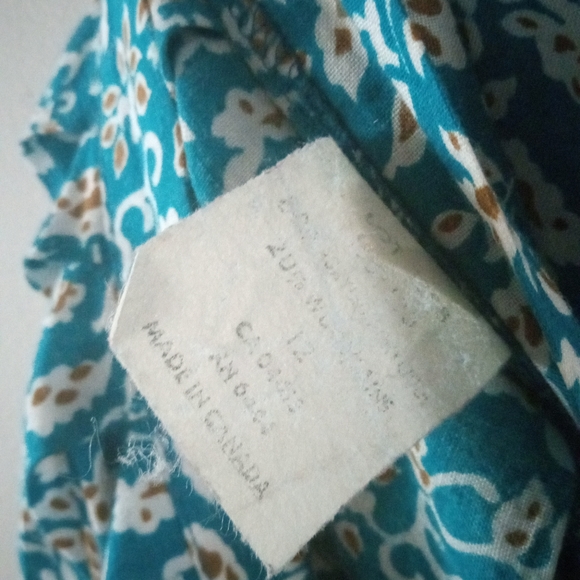 💃Maxi Skirt | Turquoise and Beige Print | Made in Canada | Size 12 - Picture 8 of 8